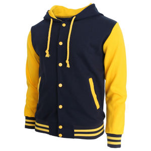 OEM personalizado de cuero de manga larga Patchwork Color Streetwear Letterman Varsity chaqueta para los hombres - Product Image 1