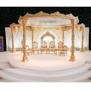Magnifique Mandap de Cérémonie Indienne pour Mariage Avni, Décoration de Mandap pour Mariage Indien, Mandapam en Fibre Très Vendu aux États-Unis et au Royaume-Uni - Product Image 1