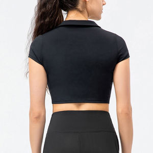 Wholesale 2026 Athletic Sports Fitness Sexy Crop Yoga Top With <b>Collar</b> Tennis <b>Women</b> Polo Shirt Custom Tennis Shirt Latest Design - Product Image 4