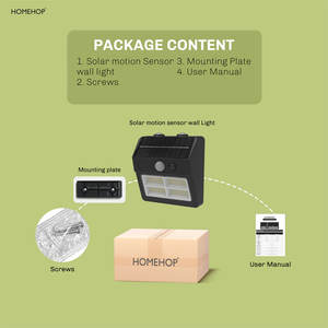 Lampe murale LED solaire décorative HOMEHOP pour extérieur, étanche, avec détecteur de mouvement, pour la maison, le jardin, la terrasse et les allées - Product Image 6