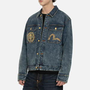 Nouvelle arrivée de veste en jean à manches longues pour hommes, fabrication en usine, veste en jean brodée à prix de gros personnalisée - Product Image 5