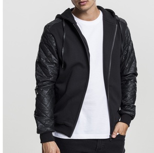 Sweat à capuche 100% coton pour femme OEM de haute qualité avec fermeture éclair en polaire épaisse et capuche unie à manches en cuir pour yoga, salle de sport, hiver, vente en gros - Product Image 2