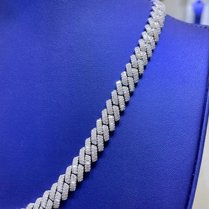 GRA Certified VVS Moissanite Diamond 925 Sterling <b>Silver</b> Iced Out Hip Hop Cuban <b>Chain</b> <b>Fine</b> Fashion High End Luxury Jewelry - Product Image 3