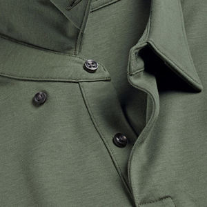 Vente en gros de jersey intelligent à manches longues uni, vert olive, respirant, 100% coton, décontracté, idéal pour les activités de plein air, séchage rapide - Product Image 2