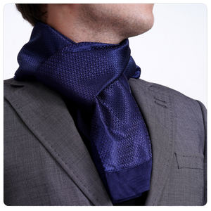 Exve Exclusive Navy Blue Elegant Double-Sided Jacquard Woven <b>Scarf</b> Self-Patterned for Men's Women's <b>Set</b> <b>Hat</b> <b>Gloves</b> Model AE3464 - Product Image 1
