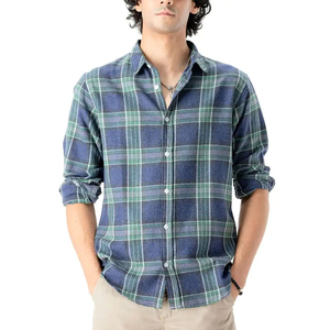 Chemises habillées décontractées pour hommes en flanelle 100% coton, respirantes, à manches longues, pour l'automne, pour le travail, formelles, à imprimé lourd, vente en gros - Product Image 5