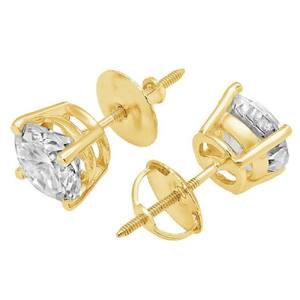 Pendientes de tuerca de moissanita chapados en oro amarillo, diseño de tuerca elegante de corte cuadrado para estilo de joyería de lujo moderno de aspecto Premium - Product Image 2