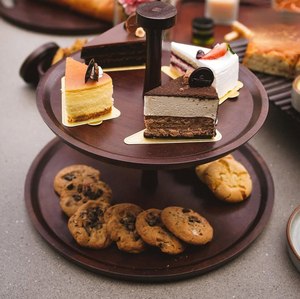 Support à gâteau en bois écologique avec verre, style moderne, support à gâteau et pâtisserie, décoration de petit-déjeuner, support à cupcakes au meilleur prix - Product Image 5