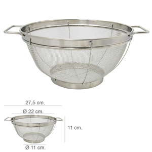 Scolapasta in Rete di Acciaio Inossidabile con Manici / 22 cm. - Product Image 1