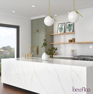 Hot Sale <strong>Garda</strong> Calacatta 2cm 3cm Polished Edge l Quartz Slab Kitchen Countertop for Hotel Use Wholesale prefab cut to size taj - Product Image 1