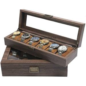 Red Color 100% Pure Leather Made Rectangle Shape <b>Watch</b> Display Case With Transparent Glass And Sponge Interior In Lowest Price - Product Image 6