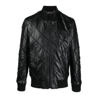 Vente en gros de blouson en cuir véritable grande taille avec logo personnalisé pour homme blouson à glissière noir motard