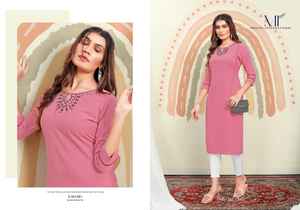 Maaza-Kurti formel en coton fabriqué à la main avec poche par les fabricants indiens de vêtements indiens et pakistanais - Product Image 2