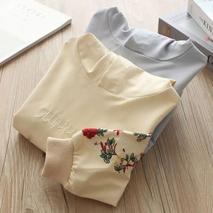 2025 printemps automne à manches longues fleur brodé sweat à capuche pour les filles - Product Image 3