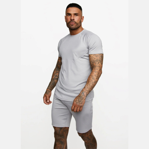 Camisetas y pantalones cortos Twinsets ajustados personalizados para hombres 100% algodón nuevo diseño al por mayor - Product Image 3