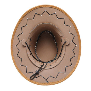 Sombreros de Vaquero de Cuero de Diseño Personalizado, Estilo Vintage, Unisex, Alta Calidad, Nuevo Estilo, Ala Ancha, para Todas las Estaciones, con Costuras Exteriores - Product Image 4
