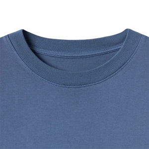 Camiseta de manga corta de gran tamaño con cuello redondo de fibra de bambú y algodón 100% de 200gsm de alta calidad para hombre con logotipo personalizado con patrón sólido - Product Image 2