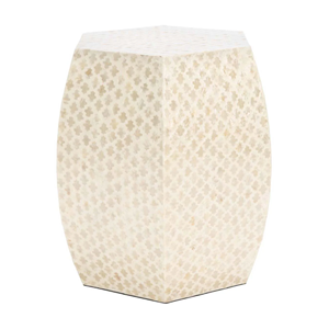 Belle table d'appoint artisanale en nacre, table basse bohème de luxe crème, parfaite pour les salons élégants, en provenance du Vietnam - Product Image 5