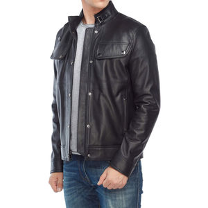 Hombres de invierno en todos los tamaños con logotipo personalizado y cremallera Marca privada Hombres Ropa Chaquetas Chaqueta de cuero con estilo - Product Image 5