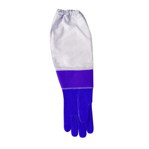 Haute qualité cuir Grain de chèvre longue fermeture élastique toile manchette gants d'apiculture pour apiculteurs gants étanches anti-piqûre - Product Image 6
