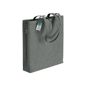 Borse Promozionali Ecologiche in Cotone Riciclato con Soffietto per lo Shopping - Product Image 4