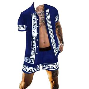 ชุดกีฬาลำลองสำหรับผู้ชายชุดเสื้อยืดและกางเกงขาสั้นสำหรับฤดูร้อน - Product Image 1