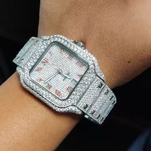 Reloj de pulsera personalizado para hombre estilo Hip Hop Chapado en diamantes con tachuelas Iced Out, Envío Gratis, caja cuadrada redonda, ventana de esfera de cristal - Product Image 2