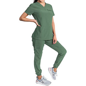 Ensembles de blouses d'infirmière en gros, uniformes d'infirmière de haute qualité, blouses médicales extensibles, uniformes extensibles en spandex, haut et pantalon, ensemble de blouses - Product Image 2