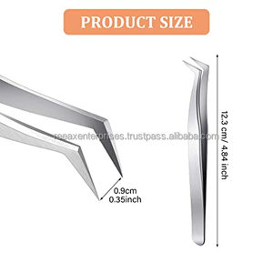 Pinzas para Extensión de Pestañas Reeax Enterprises RE-1008, 100% Calidad, Acero Inoxidable, Punta Redonda, Pestañas 3D Precisas - Product Image 2