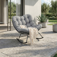 Mobilier de patio pour l'intérieur et l'extérieur Royal Rocking Garden Chair Coussin rembourré Rocker Recliner Chair Outdoor for Front Porch