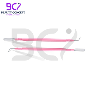Couleur rose meilleur fournisseur taux de gros nouveau Style pointe de forme incurvée de qualité fine avec peigne arrière séparateur outils de levage de cils - Product Image 2