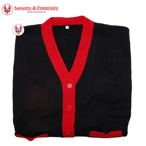 Custom Sorority Embroidered Ladies Delta Sigma <b>Cardigan</b> Sweater Winter Casual Style with Button Decoration Front Logo Position - Product Image 3