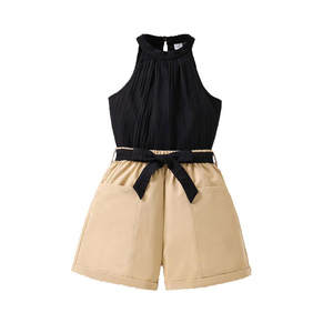 เสื้อเชิ้ตเปิดไหล่สำหรับเด็กวัยหัดเดินกางเกงขาสั้นลายทำด้วยมือชุดฤดูร้อนสำหรับเด็ก - Product Image 1