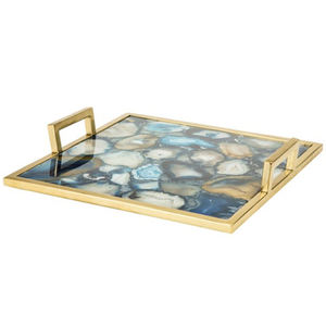 Plateau décoratif rectangulaire en bois artisanal de qualité supérieure, imprimé avec un motif floral, design personnalisable - Product Image 6