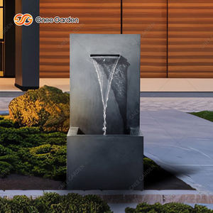 Fontaine à rideau d'eau rectangulaire noire en aluminium thermolaqué, résistante aux intempéries, pour jardin, vente directe usine 2026 - Product Image 2