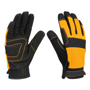 ถุงมือหนังสำหรับช่างถุงมือกลไกแบบแข็งระบายอากาศได้พร้อมโลโก้ยางตามสั่ง - Product Image 1