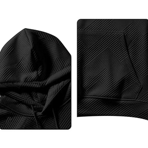 Ensemble de survêtement gaufré unisexe de haute qualité Veste à capuche pour hommes Sports décontractés Jogging Printemps Automne Imprimé Design OEM Convient - Product Image 2