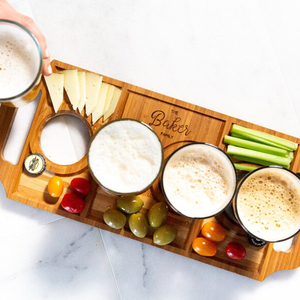 Tabla de café y té de madera personalizada, bandeja de vuelos de cerveza <span class=keywords><strong>para</strong></span> regalos de <span class=keywords><strong>aniversario</strong></span>, platos desechables - Product Image 4