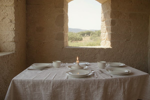 %100 Elegant Belarus Linen <b>Tablecloth</b> 140×180 cm Natural Color Premium Quality for Dining - Product Image 4
