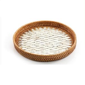 Top qualité alimentaire gâteau Dessert servant plateau en bois Design fait à la main petit déjeuner serveur plateau avec poignées dorées - Product Image 4