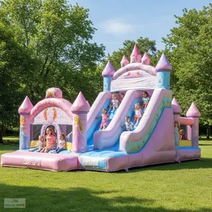 Tobogán Inflable Grande para Exteriores con Temática de Princesas para Niños - Product Image 6