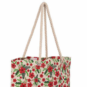 Sac fourre-tout pour femme en jute Poignée en corde torsadée Motifs sérigraphiés Fermeture écologique Épaule Shopping Plage Utilisation Fabriqué en Inde - Product Image 3