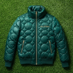 Men <b>Quilted</b> Padded Bomber <b>Jacket</b> Circular <b>Pattern</b> Ribbed Cuff Zip Up Warm Winter <b>Jacket</b> OEM ODM Wholesale - Product Image 6