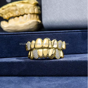 ที่มีคุณภาพสูงที่กำหนดเอง10K 14K ฟันทองอัญมณีเพชรโมอิสซาไนต์เย็นราคาที่ดีที่สุดสำหรับงานแต่งงานหรือของขวัญชุบทอง - Product Image 2