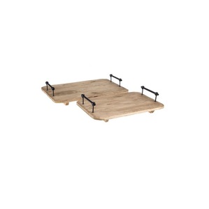 Plateau de service rond en bois de manguier de luxe, écologique, passe au lave-vaisselle et au micro-ondes, finition polie, pour restaurant, petit-déjeuner, café - Product Image 4