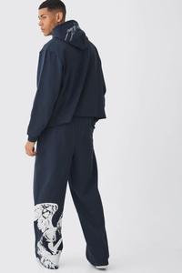 เสื้อฮู้ดก้านล่างเอวลอยทำจากผ้าฝ้ายพิมพ์ลายเต็มแนวสตรีทแวร์ออกแบบได้ตามต้องการสำหรับทุกเพศ - Product Image 4