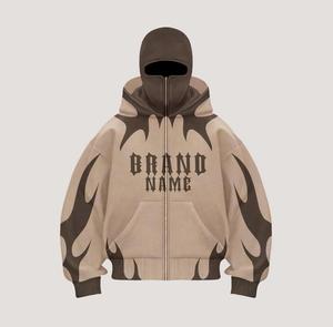 Wholesale Factory Manufacture High Quality Streetwear Balaclava Mask <b>Hoodie</b> Set High Demanded Custom Logo Balaclava Tracksuits - Product Image 2