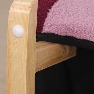 Silla Mecedora Acolchada para Niños con Estructura de Madera, Diseño Seguro, Silla Mecedora para Niños Pequeños para Sala de Juegos Interior - Product Image 6