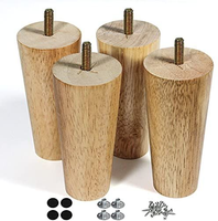 Pieds de canapé modernes en bois de caoutchouc robustes et durables pour hôpital, cuisine, salon, chambre, extérieur, atelier, lit, table basse – Installation facile