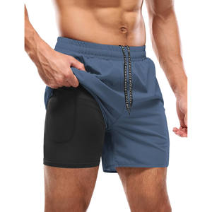 กางเกงขาสั้นตาข่ายสำหรับเล่นกีฬาออกกำลังกายฟิตเนสยิมวิ่งออกกำลังกายกระเป๋าใส่โทรศัพท์สไตล์สปอร์ตออกแบบได้ตามต้องการ - Product Image 1